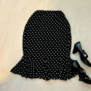 Polka dot retro pin up office skirt